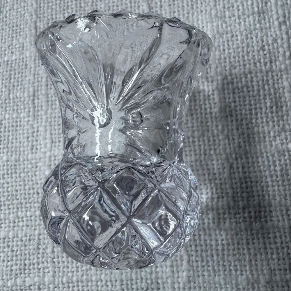 Artmark Lead Crystal Minature Bud Vases Mid-Century Modern Two Vase Set